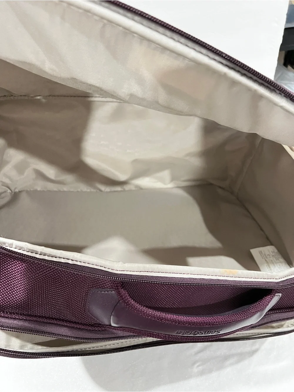 Samsonite Business Travel Bag Carry-On Luggage Marron Purple Lightweight
